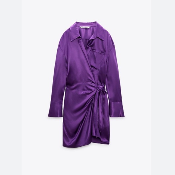 Zara silk purple dress - Picture 2 of 6